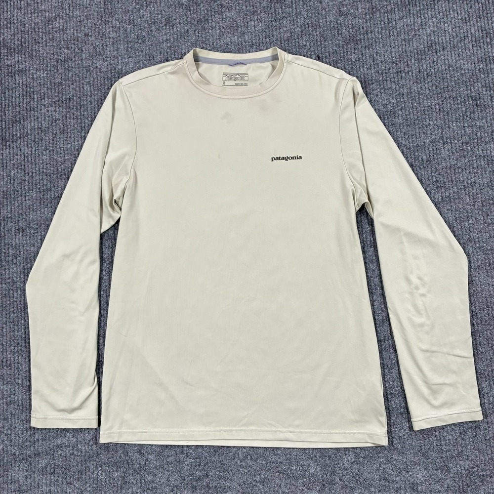 Patagonia Long Sleeve Performance Shirt Mens Size Small Beige Pullover Casual